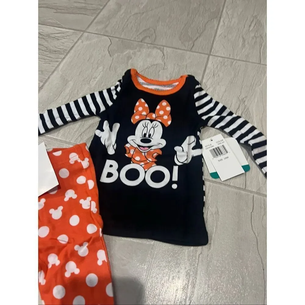 Disney Minnie Mouse Boo Halloween 2pc Jammy Set Girls Size 3-6 Month NEW